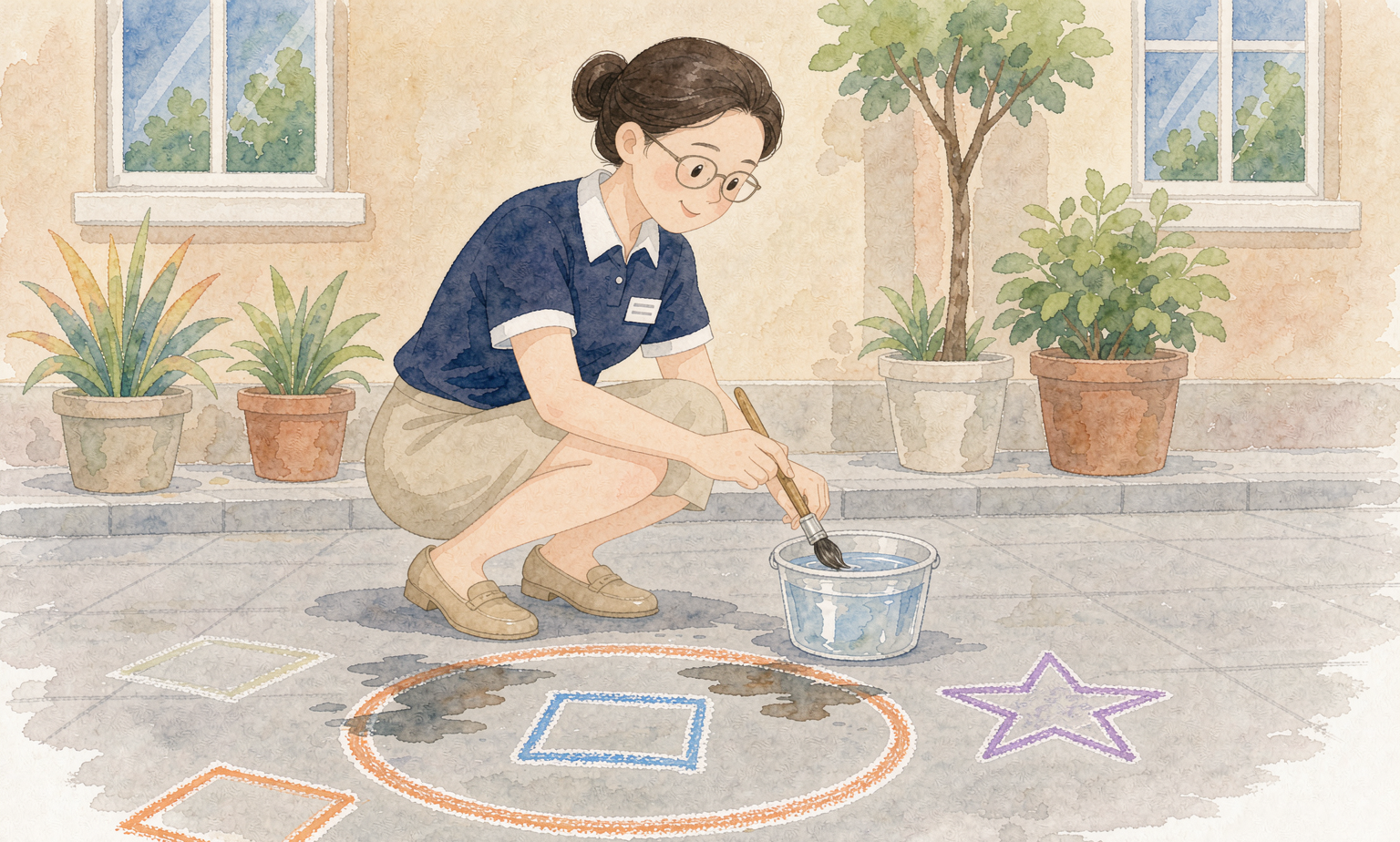 地面水画主视觉 - 星老师示范